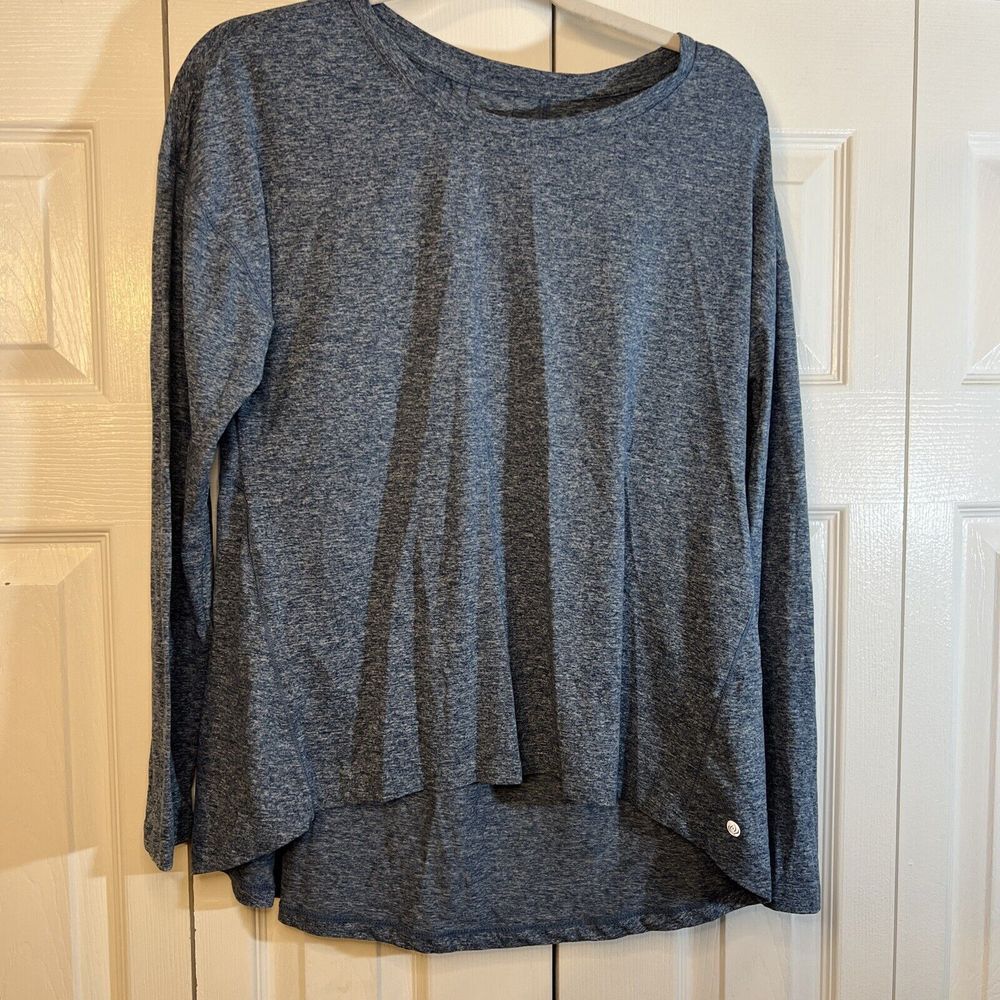 Apana Shirt Women's Medium Blue Athletic Activewear Stretch Scrunched Back Top‎
